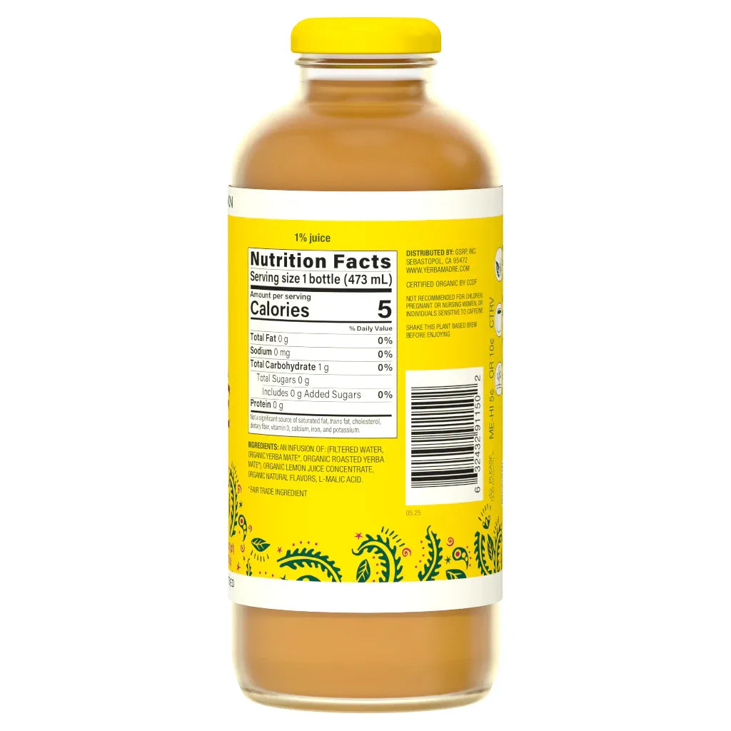 Yerba Madre Tereré Unsweetened with Lemon in Glass (Organic)