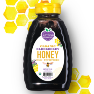 Elderberry Honey 1 Lb. (Organic Raw Unfiltered)