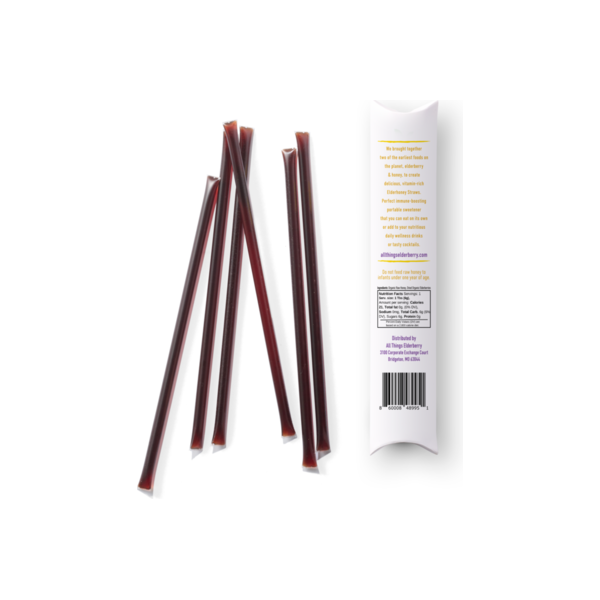 Elderberry Honey 12 Straws (Organic Raw Unfiltered)