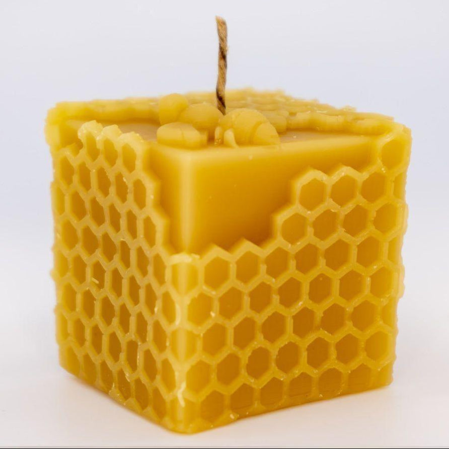 Beeswax Candle Cube with Bee - Nutrient Farm