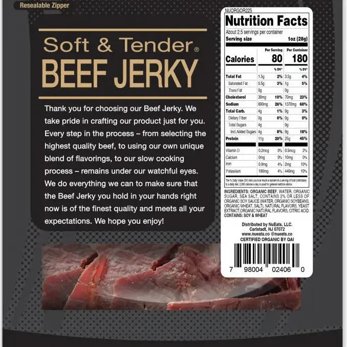 Beef Jerky Original (Organic 100% Grass-Fed)