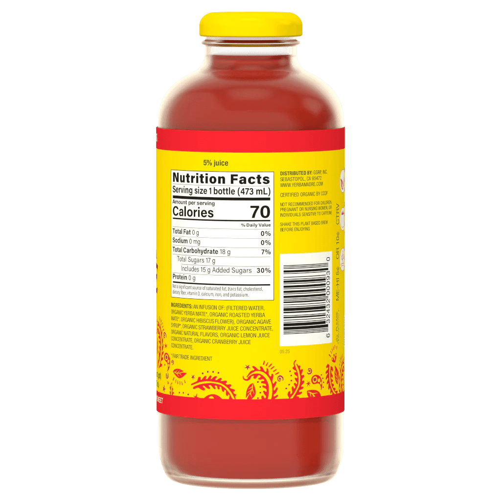 Yerba Madre Tereré Strawberry Hibiscus in Glass (Organic)