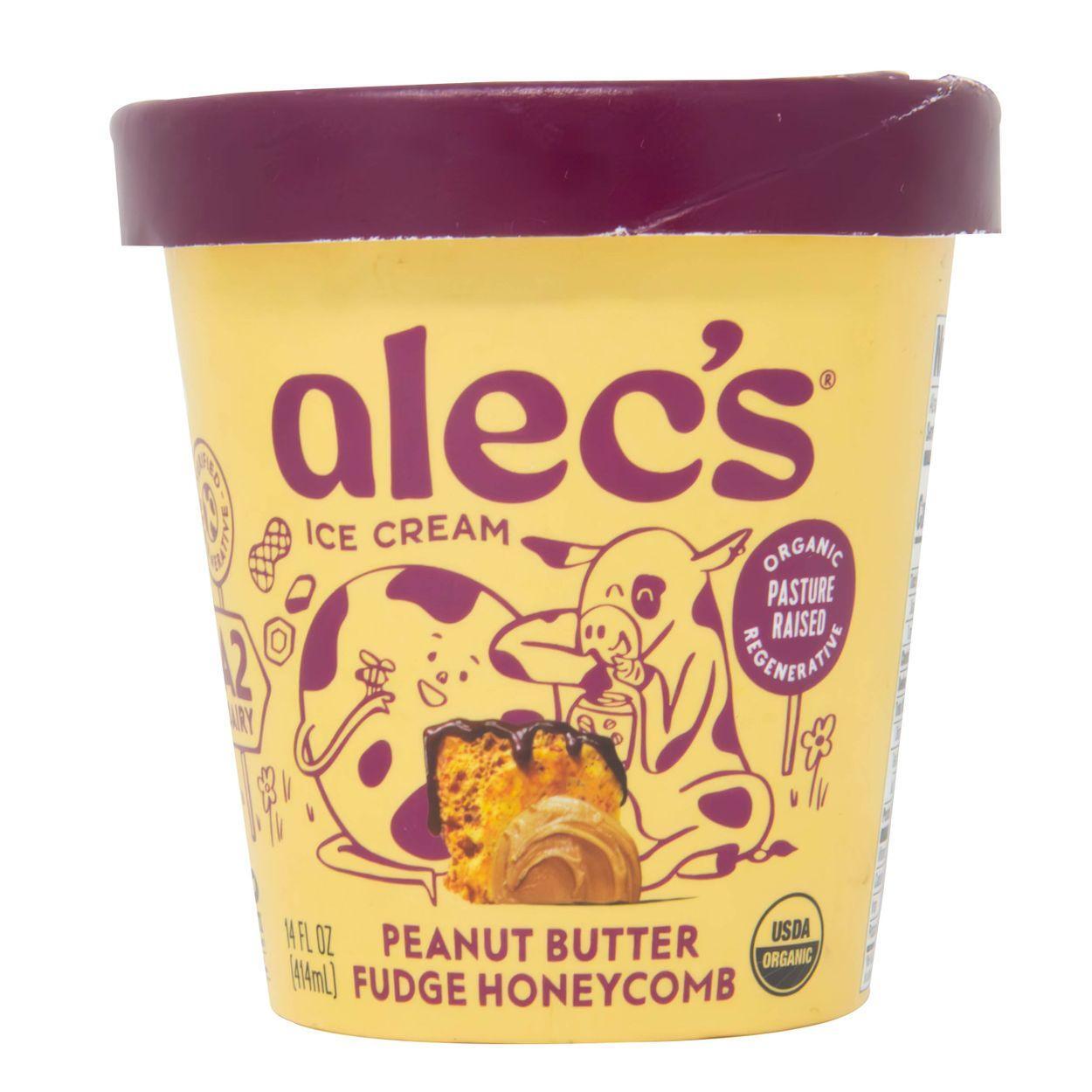 Peanut Butter Fudge Honeycomb Ice Cream (Organic Grassfed A2)