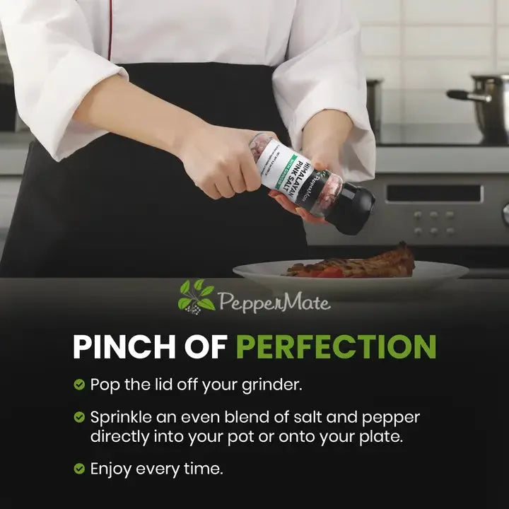 Himalayan Pink Salt Grinder in glass