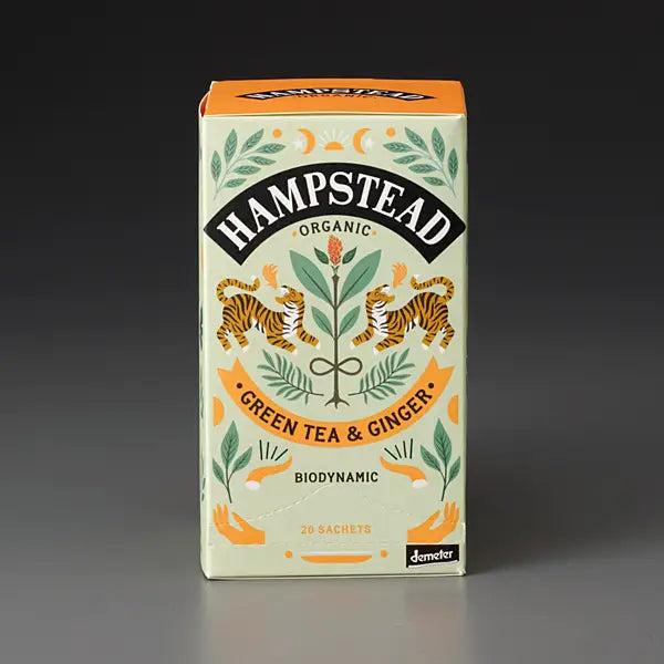 Green Tea & Ginger 20 Teabags (Biodynamic Organic)