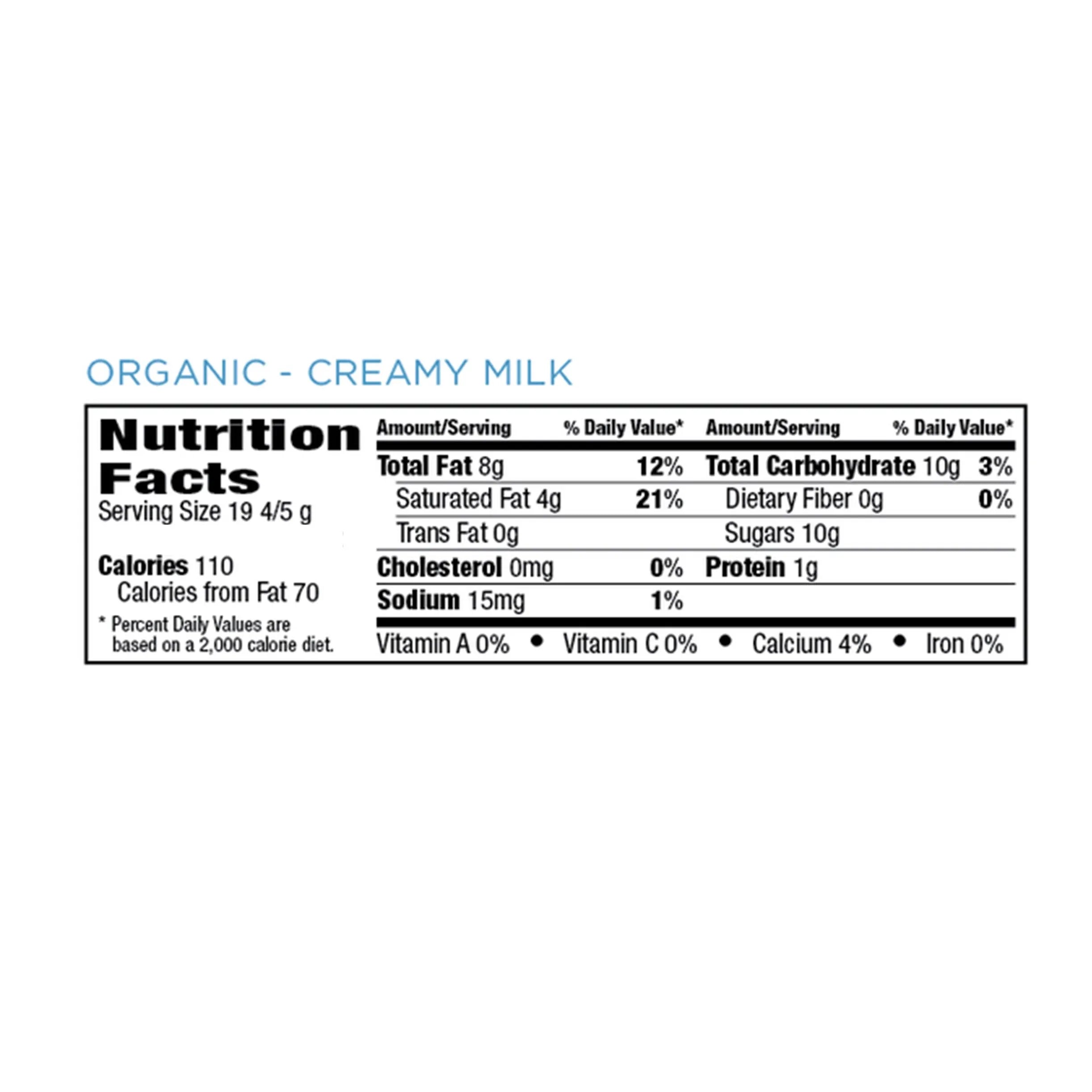 Creamy Milk & Milk Chocolate Mini Bar (Organic)