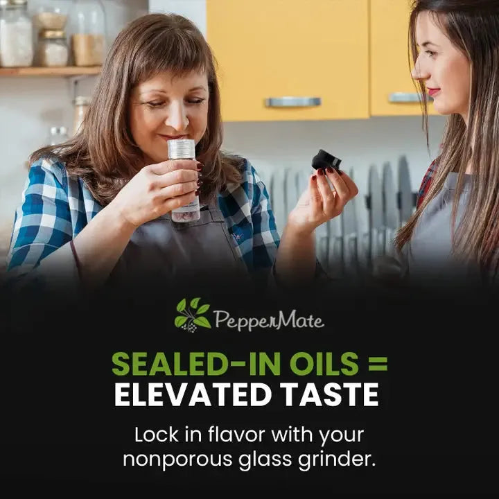 Himalayan Pink Salt Grinder in glass