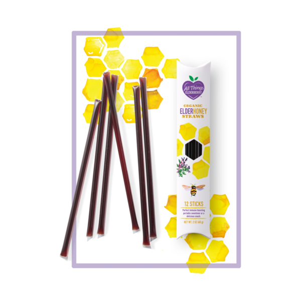 Elderberry Honey 12 Straws (Organic Raw Unfiltered)