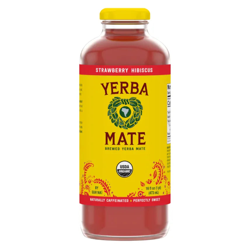Yerba Mate Tereré Strawberry Hibiscus in Glass (Organic)