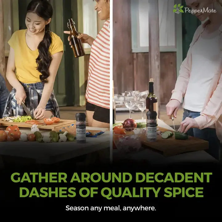 Himalayan Pink Salt Grinder in glass