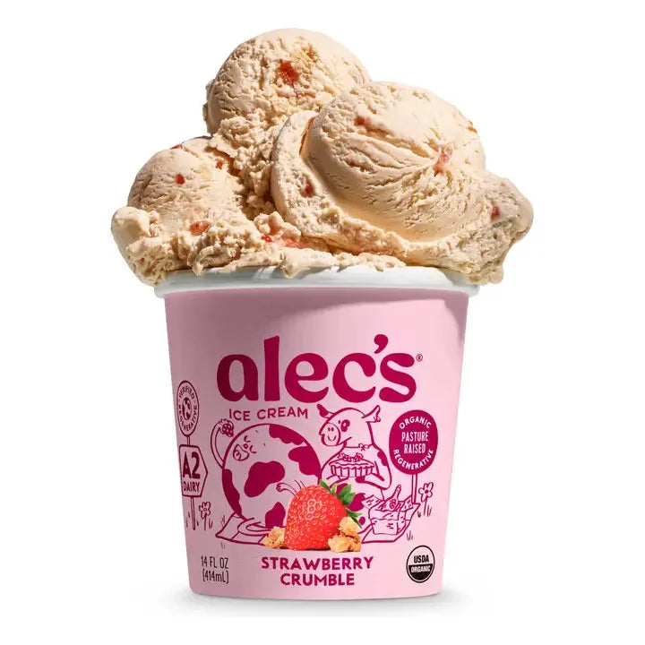 Strawberry Crumble Ice Cream (Organic Grassfed A2)