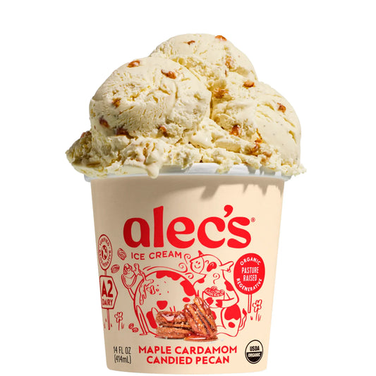 Maple Cardamom Candied Pecan Ice Cream (Organic Grassfed A2)