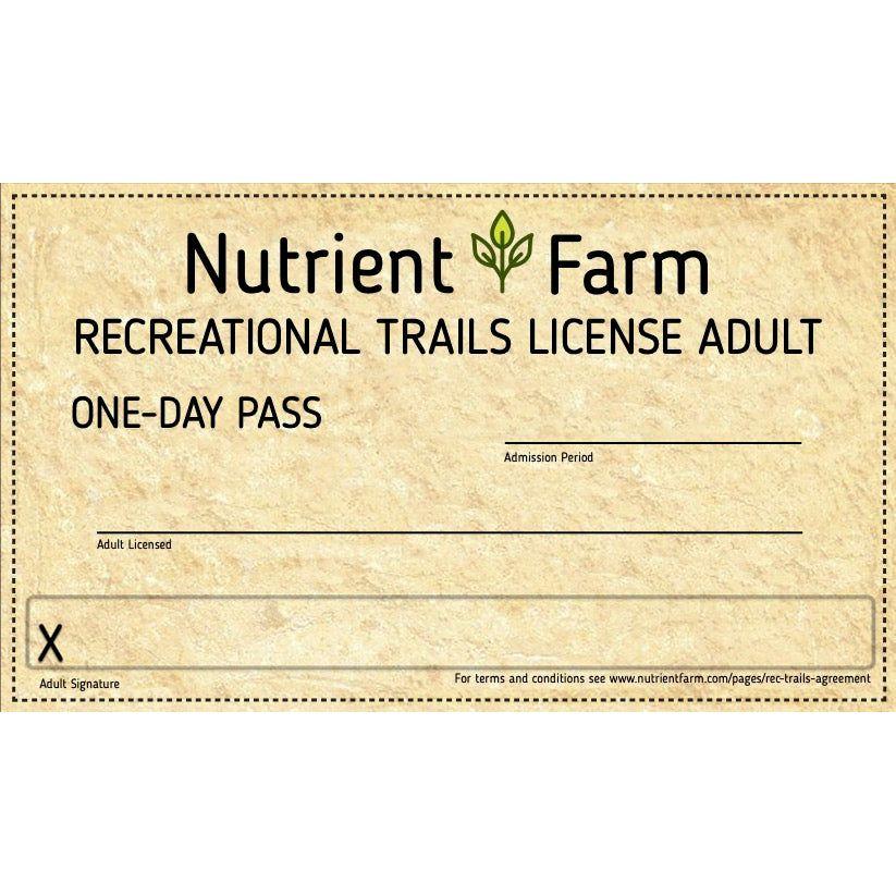 Recreational Trails Adult One Day Permit - Nutrient Farm