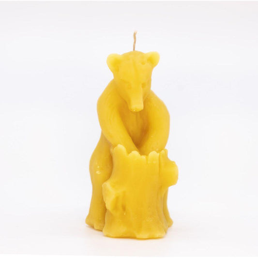Syrup-free Carniolan Beeswax Candle Bear with Honey - Nutrient Farm