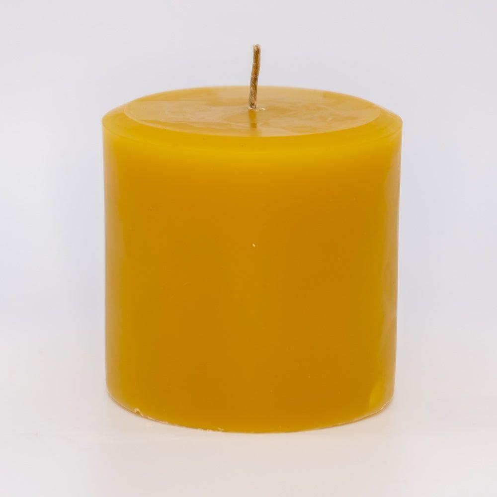 Syrup-free Carniolan Beeswax Candle Cylinder 3x3 - Nutrient Farm