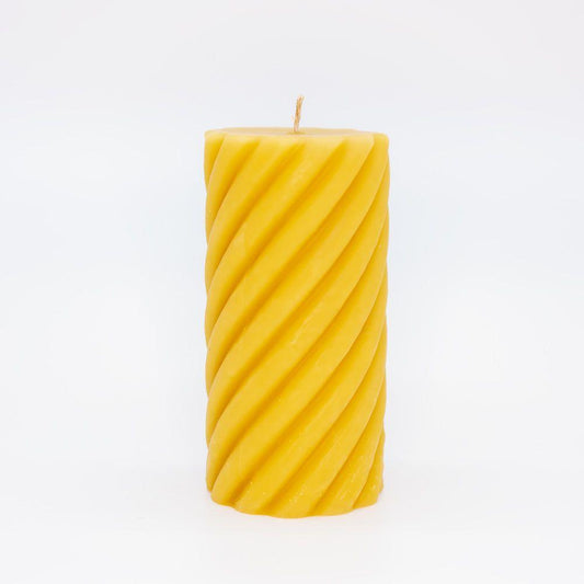 Syrup-free Carniolan Beeswax Candle Cylinder Curled High - Nutrient Farm