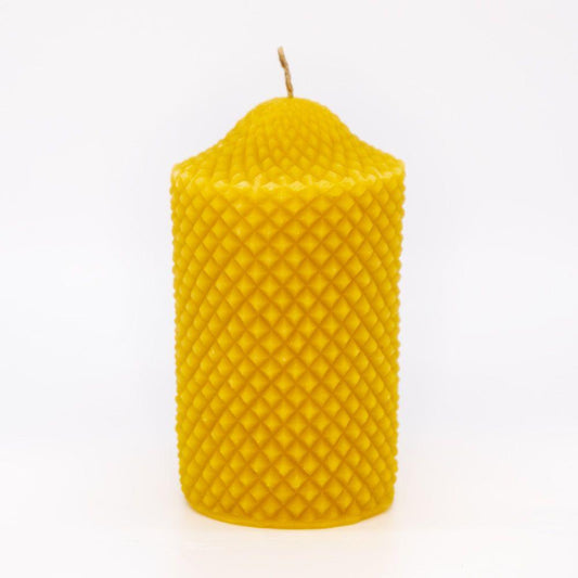 Syrup-free Carniolan Beeswax Candle Cylinder Engraved - Nutrient Farm