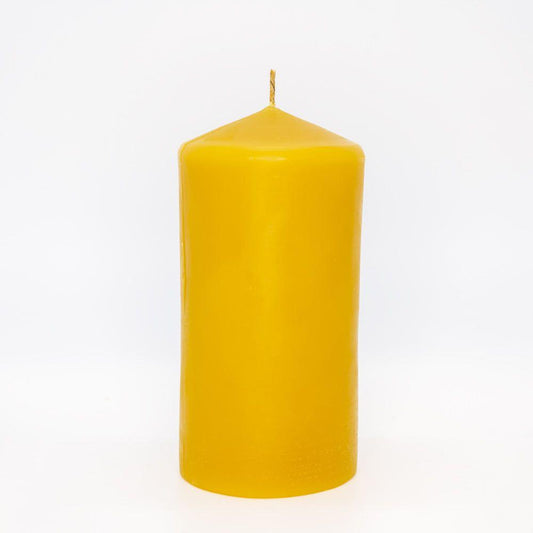 Syrup-free Carniolan Beeswax Candle Cylinder Post Large - Nutrient Farm
