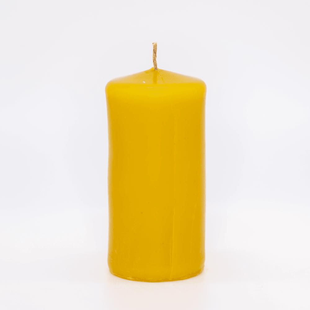 Syrup-free Carniolan Beeswax Candle Cylinder Post Small - Nutrient Farm