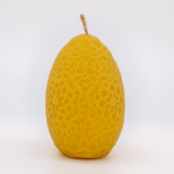 Syrup-free Carniolan Beeswax Candle Egg with Crochet - Nutrient Farm