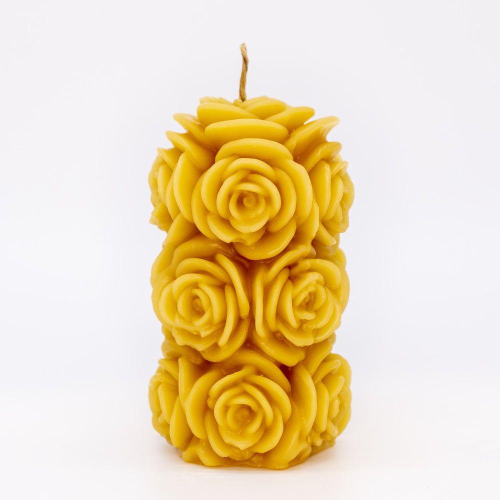 Syrup-free Carniolan Beeswax Candle Fading Rose - Nutrient Farm
