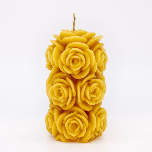 Syrup-free Carniolan Beeswax Candle Fading Rose - Nutrient Farm