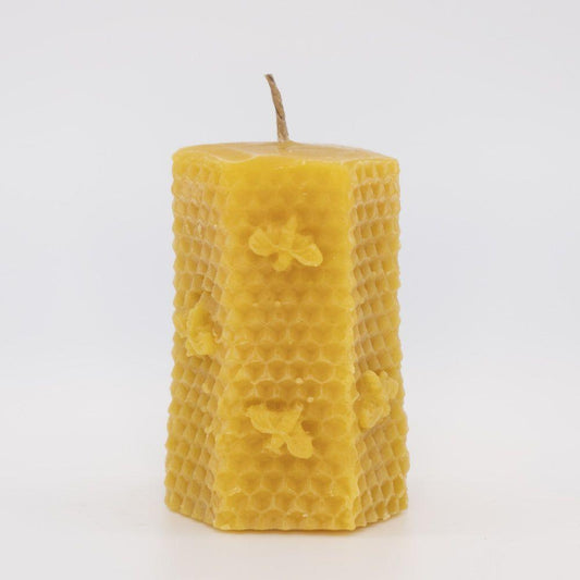 Syrup-free Carniolan Beeswax Candle Hexagon Beehive - Nutrient Farm