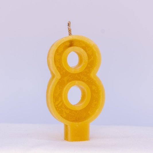 Syrup-free Carniolan Beeswax Candle Number 8 - Nutrient Farm
