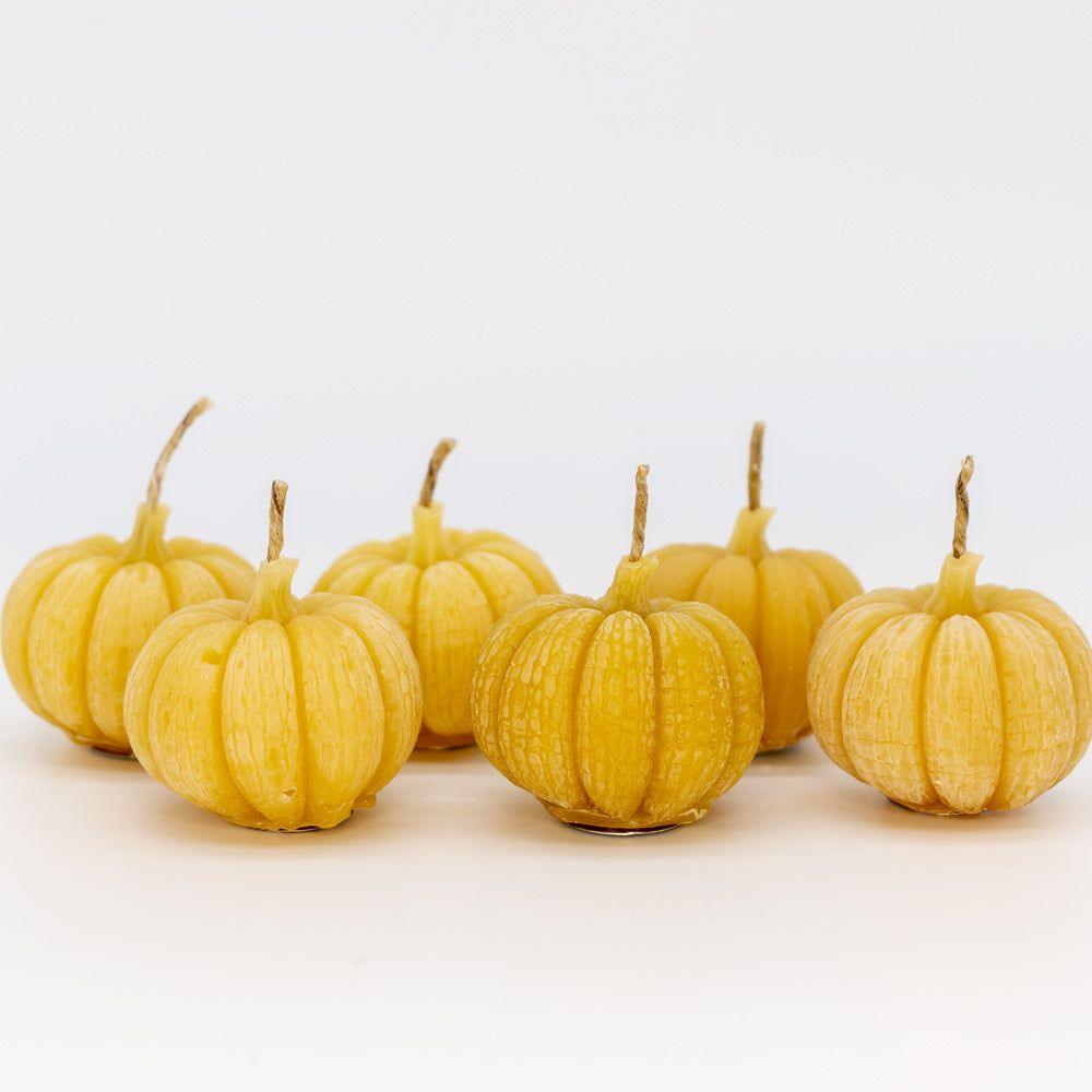 Syrup-free Carniolan Beeswax Candle Pumpkin - Nutrient Farm