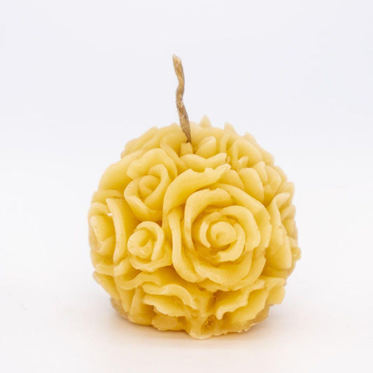 Syrup-free Carniolan Beeswax Candle Rosebush Sphere - Nutrient Farm