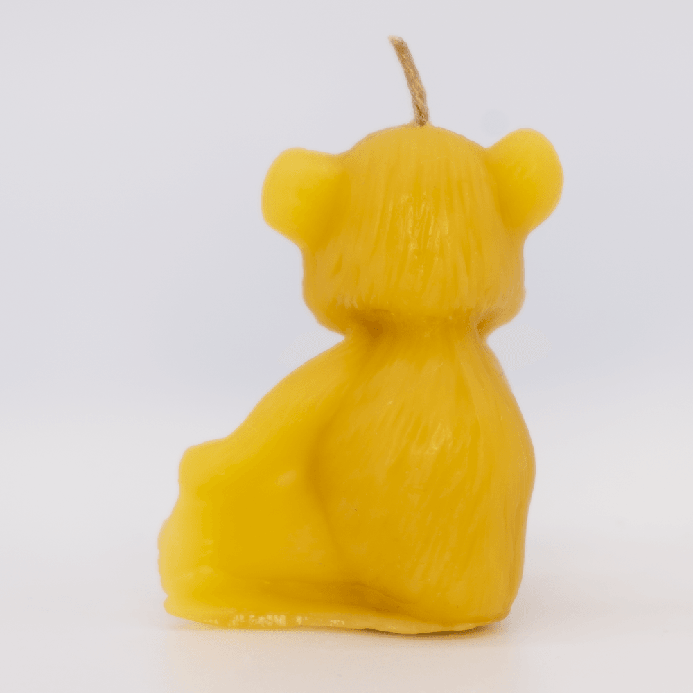 Syrup-free Carniolan Beeswax Candle Sitting Bear - Nutrient Farm