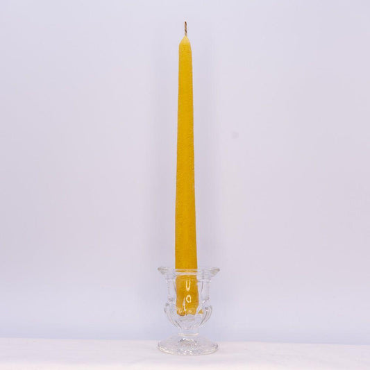 Syrup-free Carniolan Beeswax Candle Taper Textured - Nutrient Farm