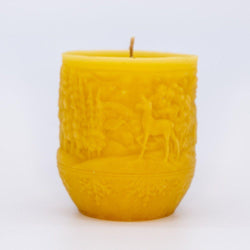 Syrup-free Carniolan Beeswax Candle Winter Landscape - Nutrient Farm